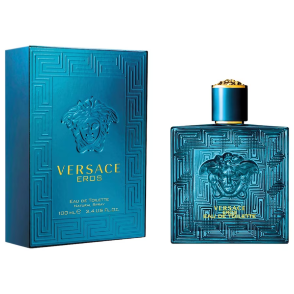 Versace Eros Eau de Toilette for Men - 100ml / 3.4 fl.oz - Fresh Woody Aromatic Fragrance